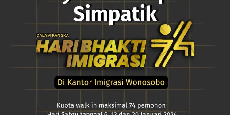 Semarakan Hari Bhakti Imigrasi Ke-74, Imigrasi Wonosobo Gelar Layanan Paspor Simpatik